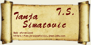 Tanja Simatović vizit kartica